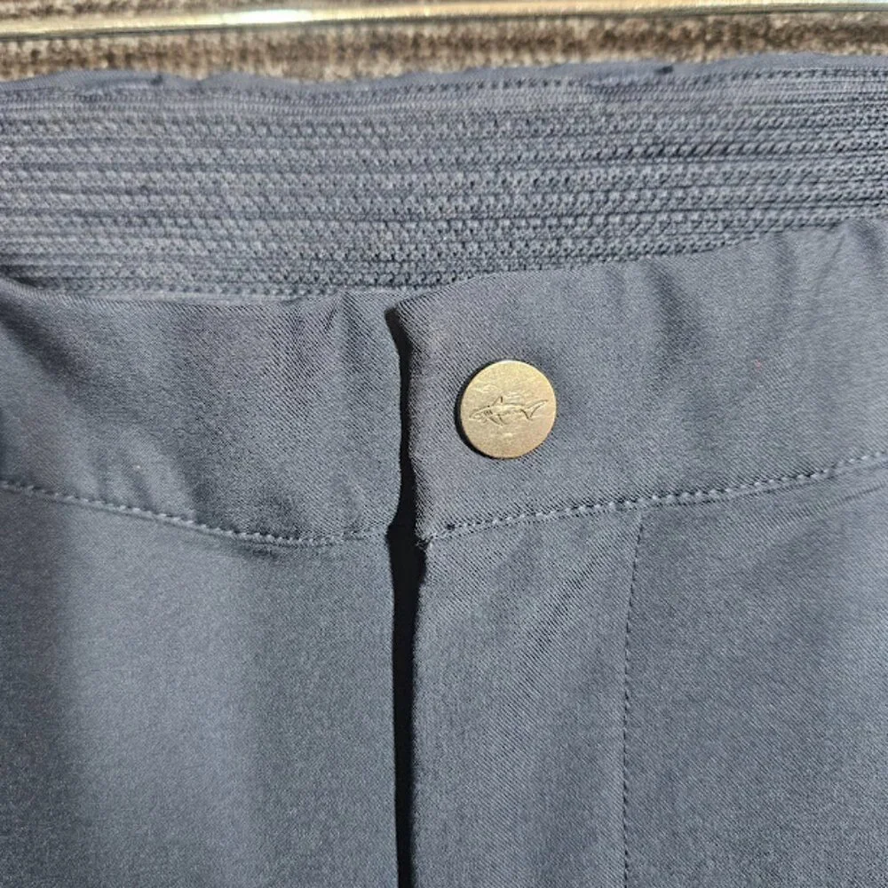 Men's Golf Pants 36x32 Navy 5-Pocket Performance Flat Front Greg‎ Norman